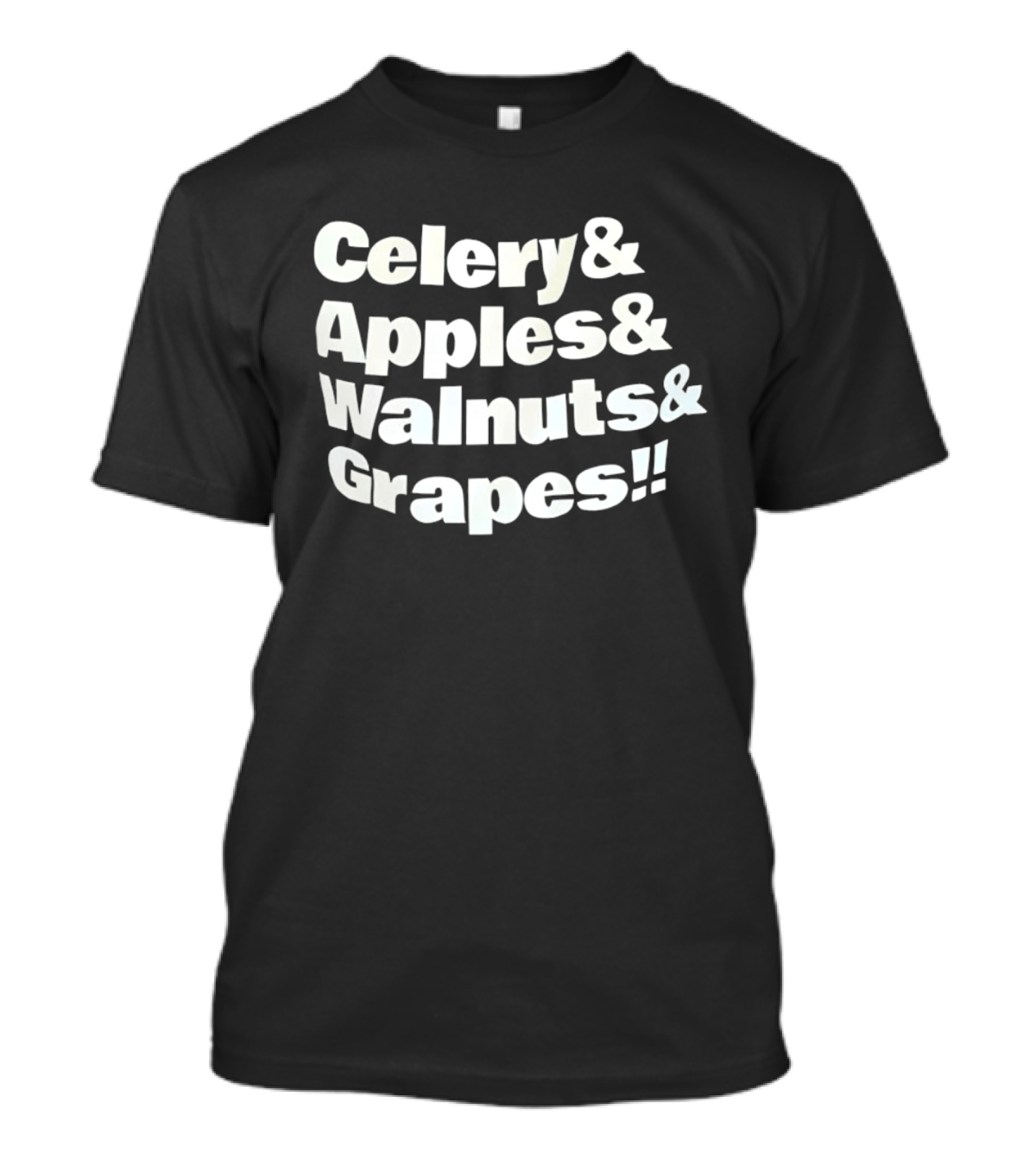 Celery Apples Walnuts Grapes Food Ingredients List T-Shirt