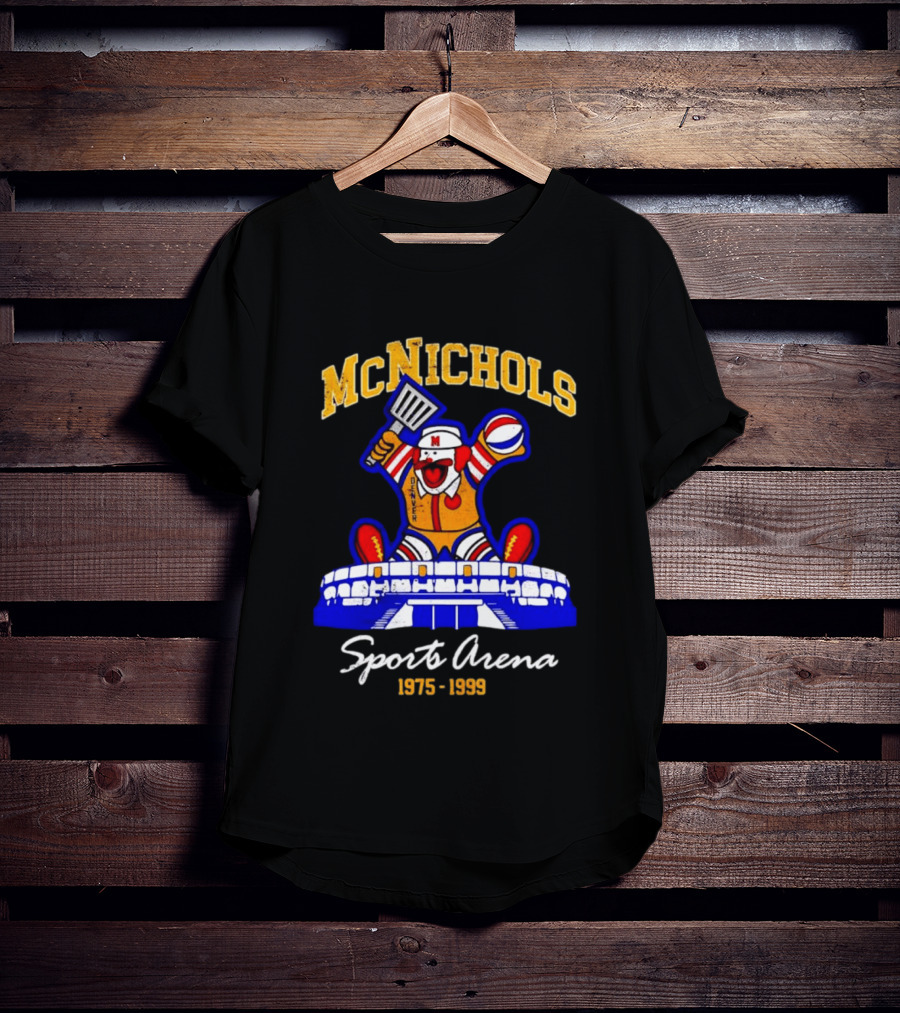 McNichols Sports Arena Denver Nuggets Clown 1975 1999 NBA Basketball T-Shirt