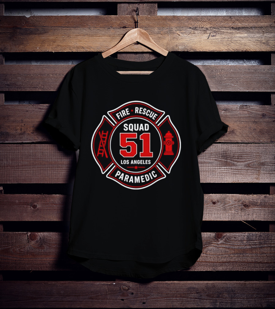 Fire Rescue Paramedic Squad 51 Los Angeles T-Shirt