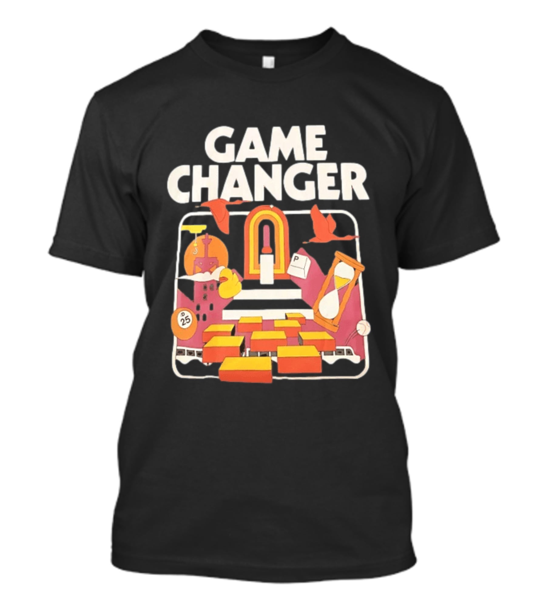 Game Changer Retro Arcade Countdown Hourglass Wings T-Shirt