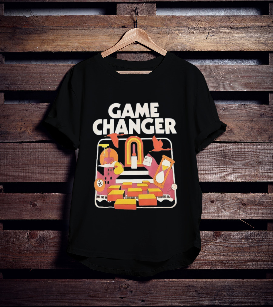 Game Changer Retro Arcade Countdown Hourglass Wings T-Shirt