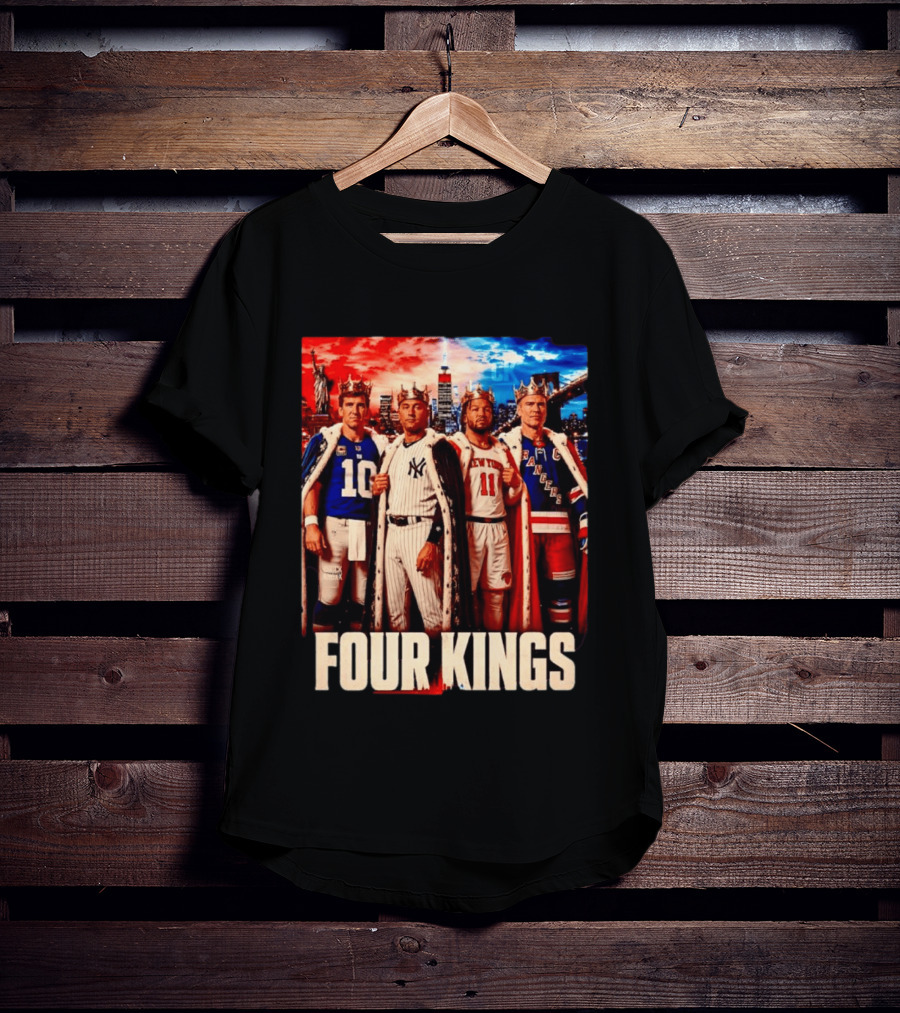 Four Kings New York Giants Yankees Knicks Rangers T-Shirt