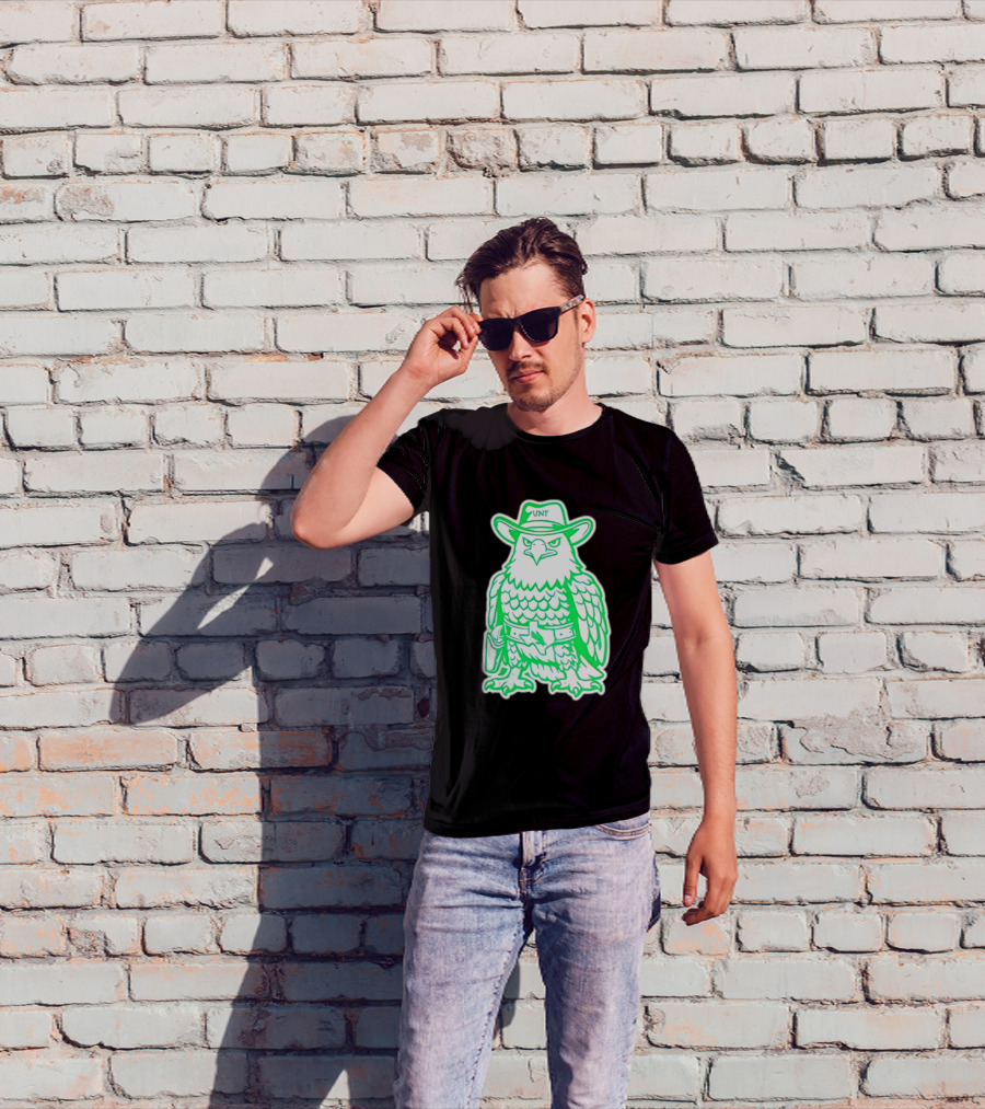 North Texas Mean Green Eagle UNT Cowboy Hat T-Shirt