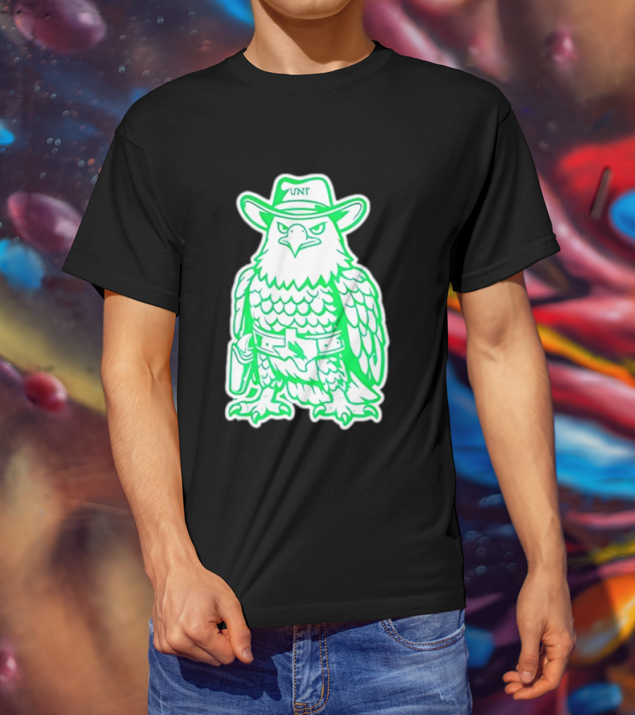 North Texas Mean Green Eagle UNT Cowboy Hat T-Shirt