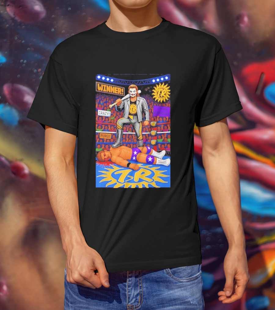 Winner Crazy Purge TR Wrestling Victory 8 Bit T-Shirt