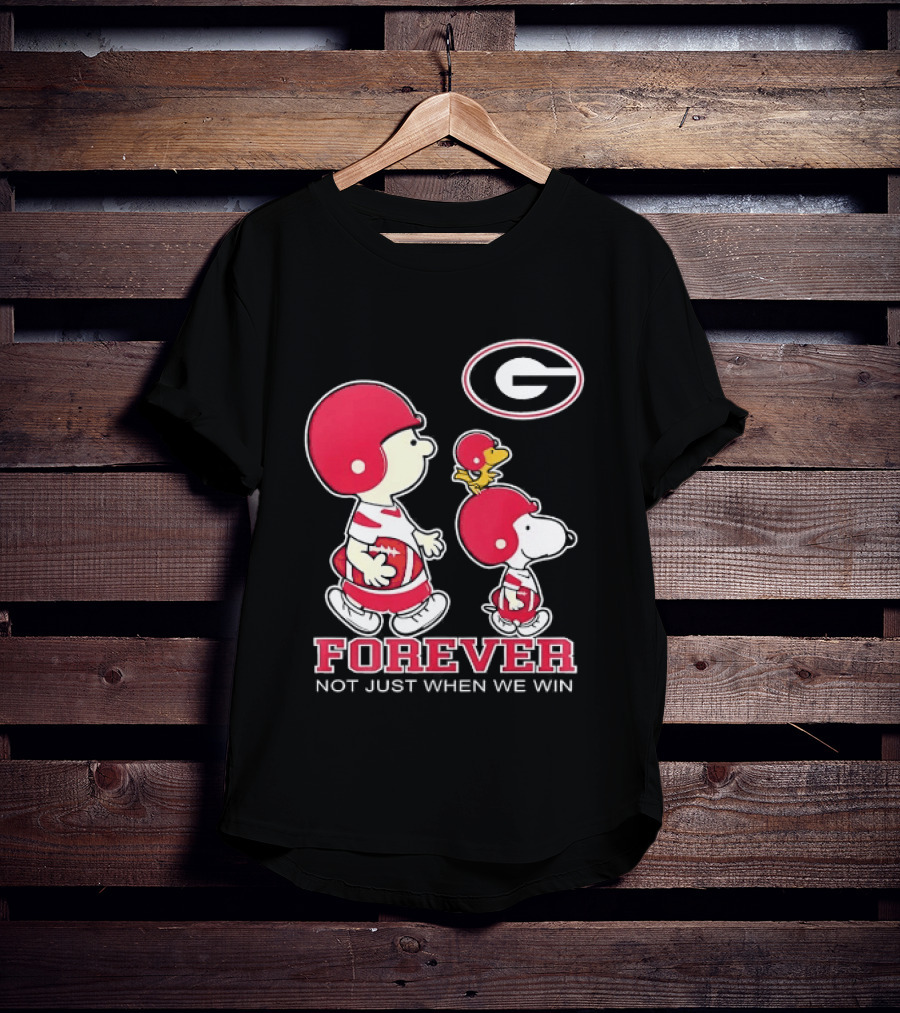 Peanuts Characters Georgia Bulldogs Forever Not Just When We Win T-Shirt