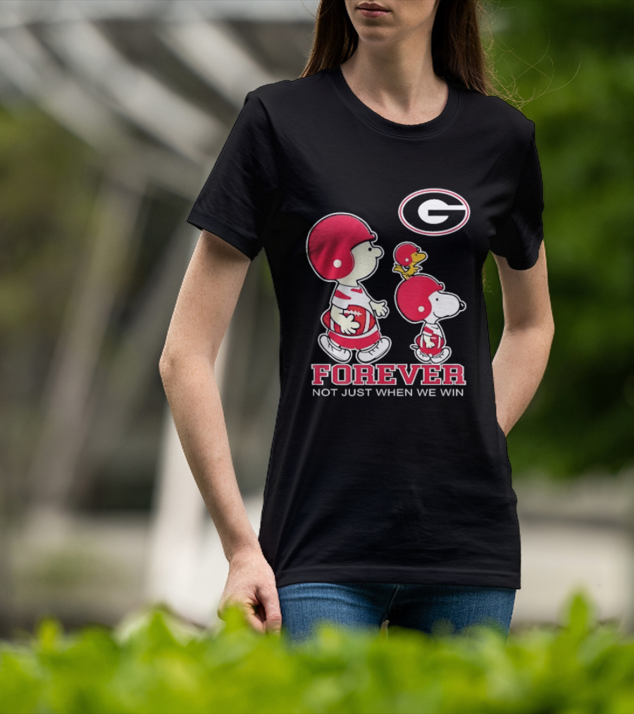 Peanuts Characters Georgia Bulldogs Forever Not Just When We Win T-Shirt