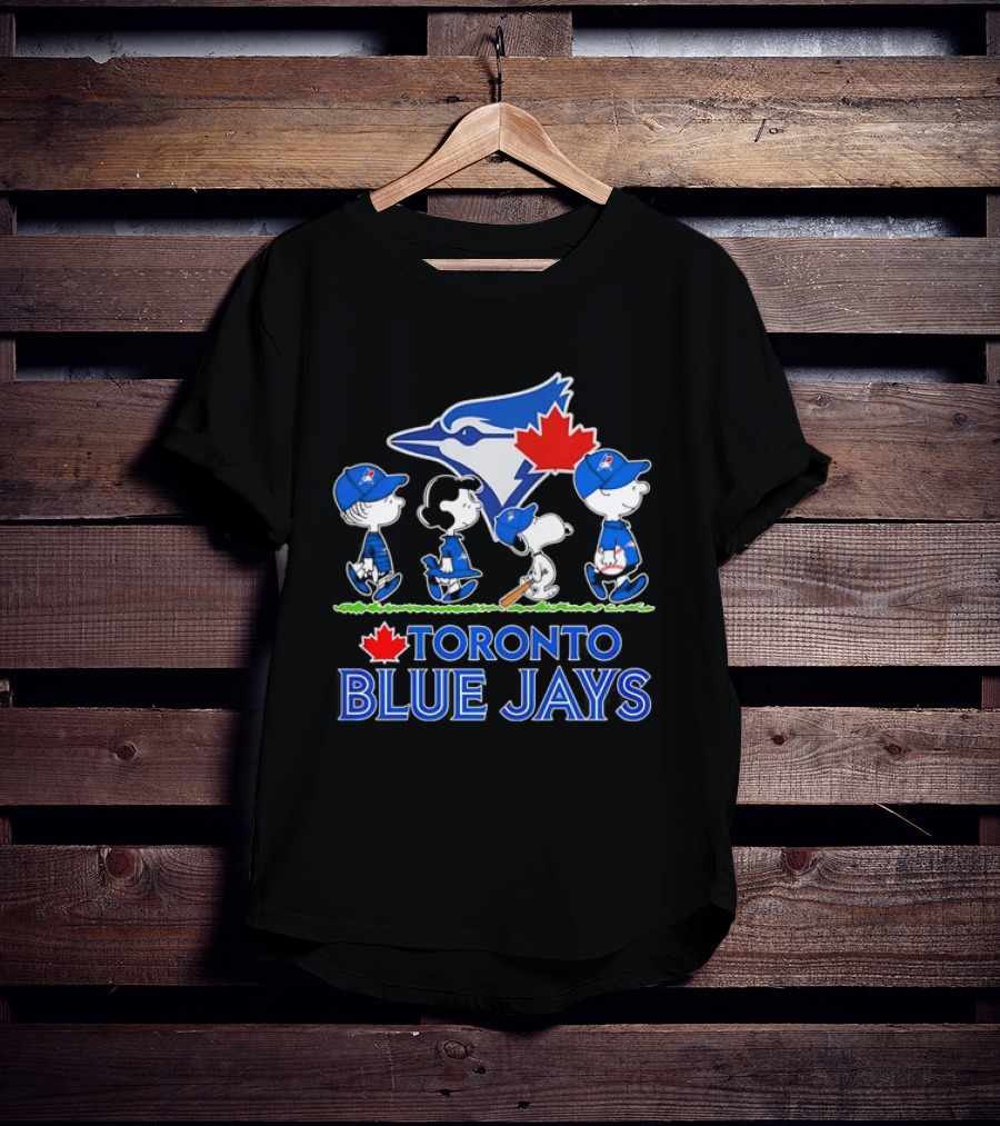 Peanuts Gang Toronto Blue Jays Baseball Collaboration T-Shirt