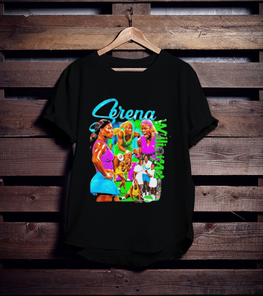 Serena Williams Vibrant Tennis Champion Collage T-Shirt
