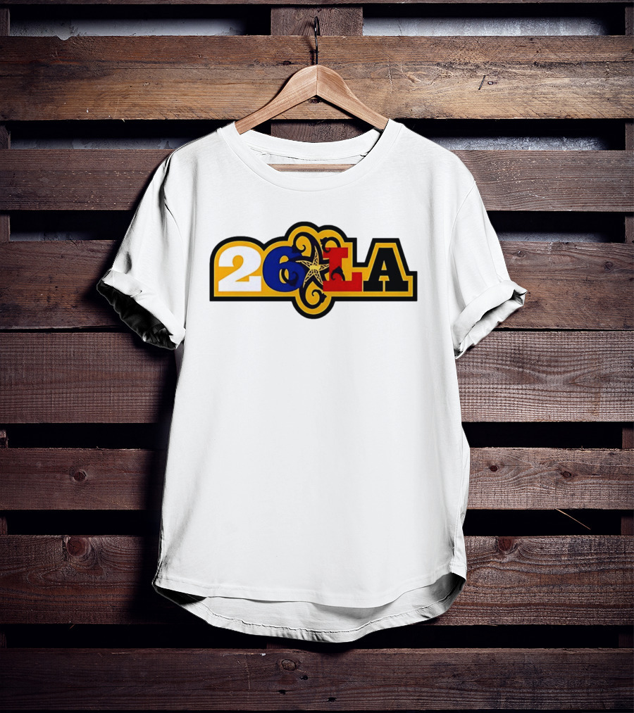 26 LA Bricks And Wood Los Angeles Lakers Stylized T-Shirt
