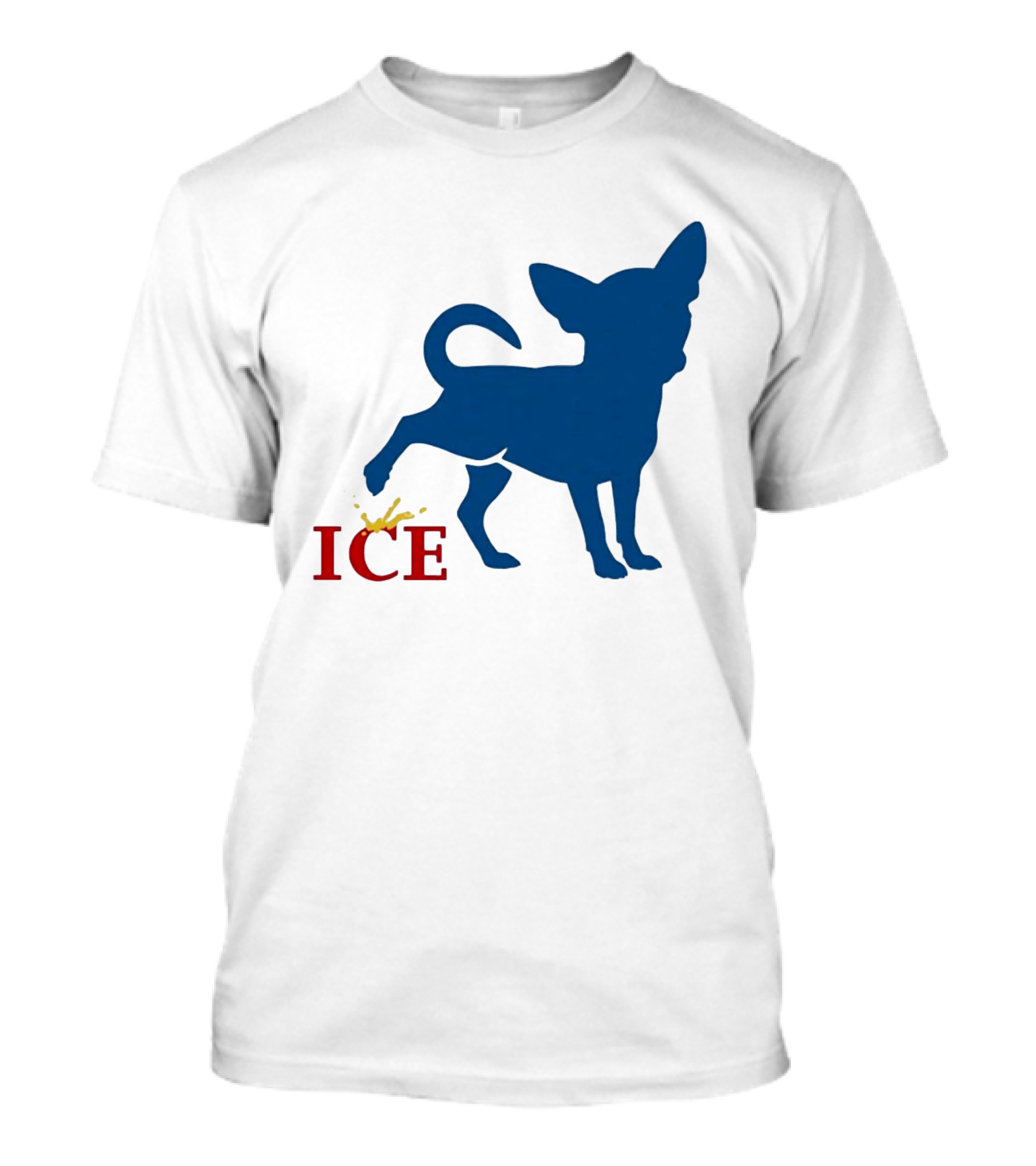 Chihuahua Urinating On ICE Text Representation T-Shirt