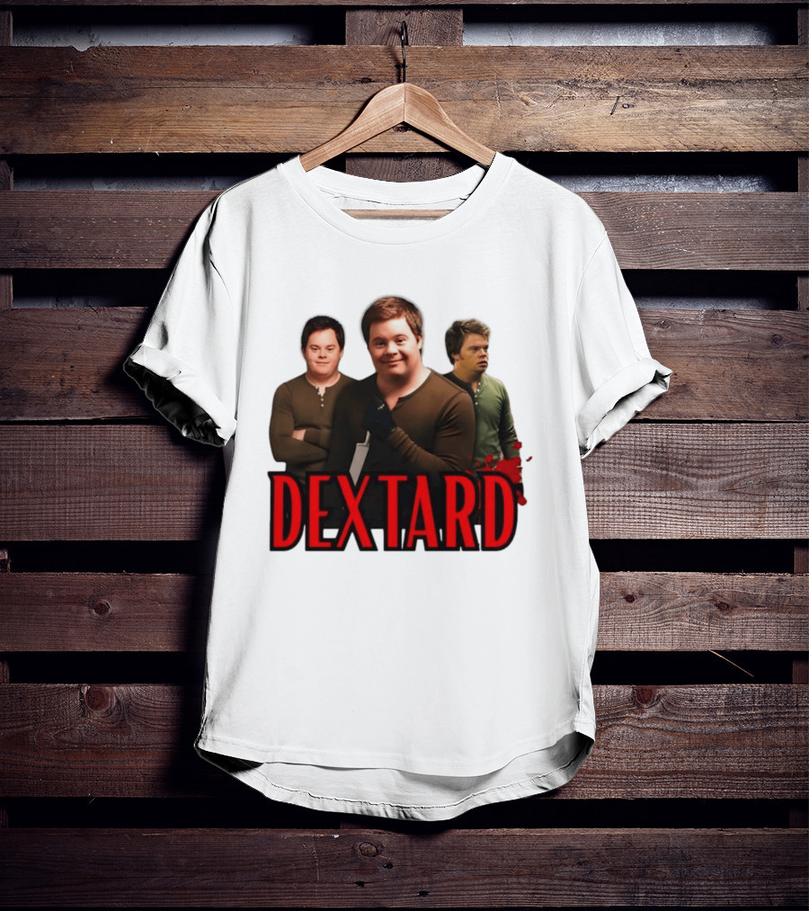 Dextard Meme Parody With Triple Character Image And Red T-Shirt