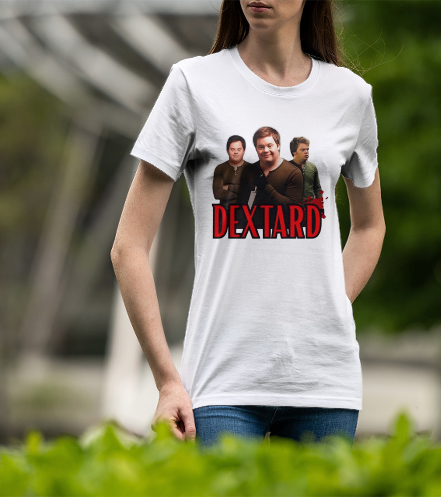 Dextard Meme Parody With Triple Character Image And Red T-Shirt