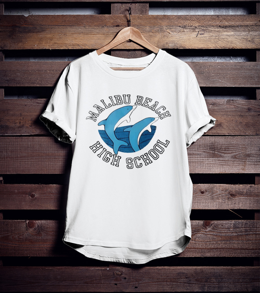 Malibu Beach High School Dolphins Ocean T-Shirt