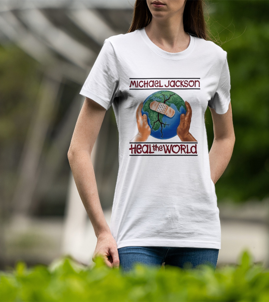 Michael Jackson Heal The World Earth Bandage Hands T-Shirt