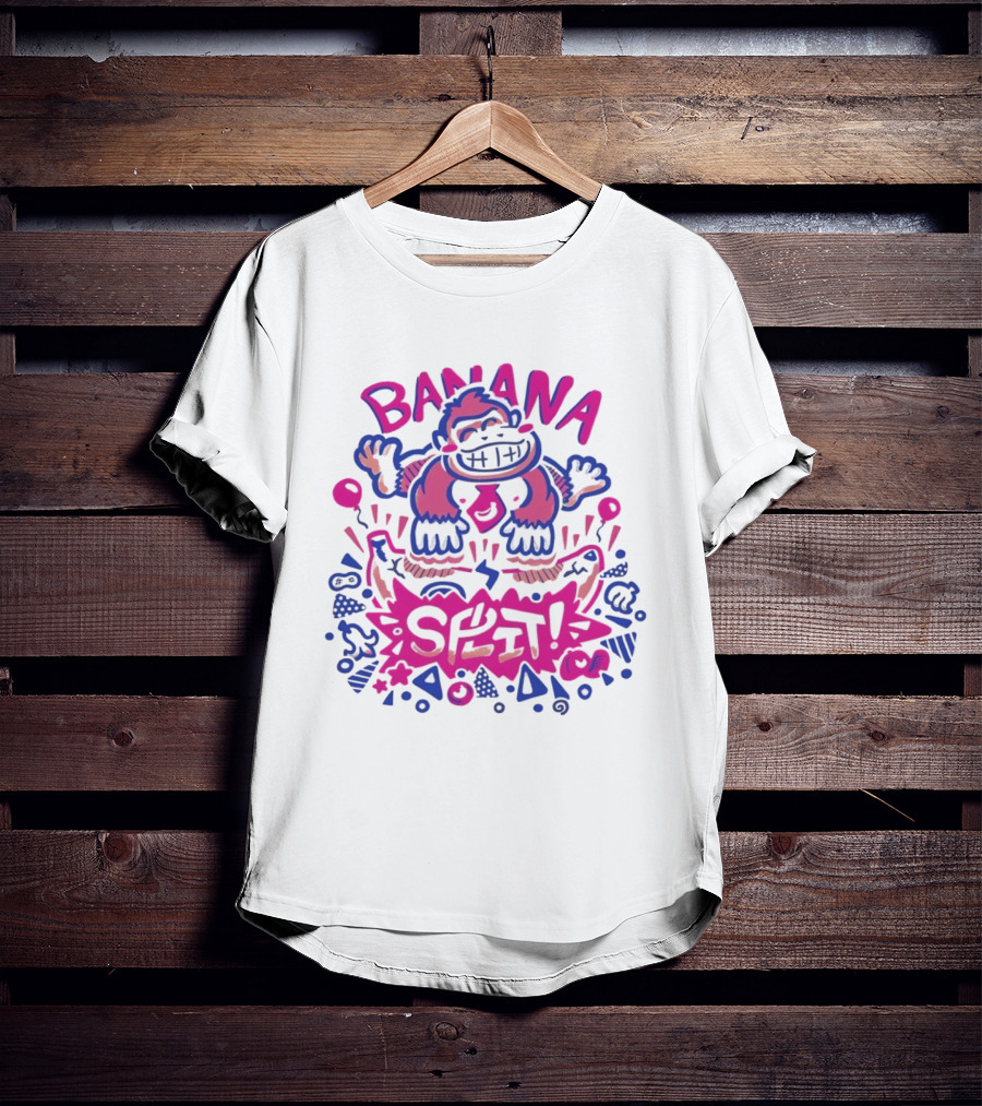 Banana Split Monkey Cartoon Fun T-Shirt