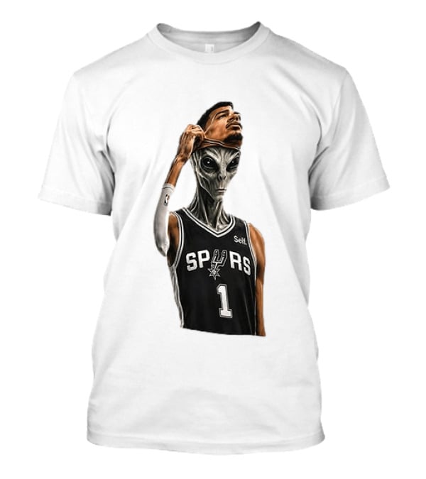 Wembanyama Spurs Alien Takeover Face Reveal Self 1 T-Shirt