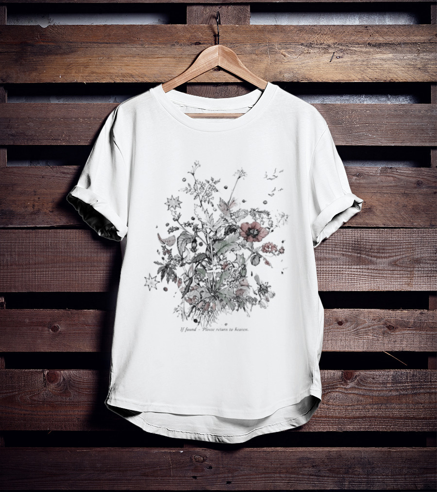 If Found Please Return To Heaven Wildflower Floral T-Shirt