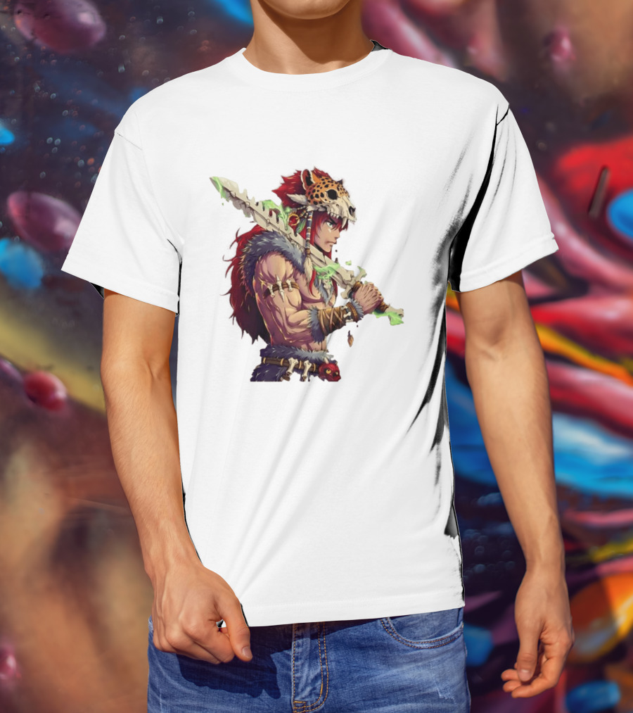 Jaguar Warrior Aztec Fantasy Glowing Bone Sword Warrior T-Shirt