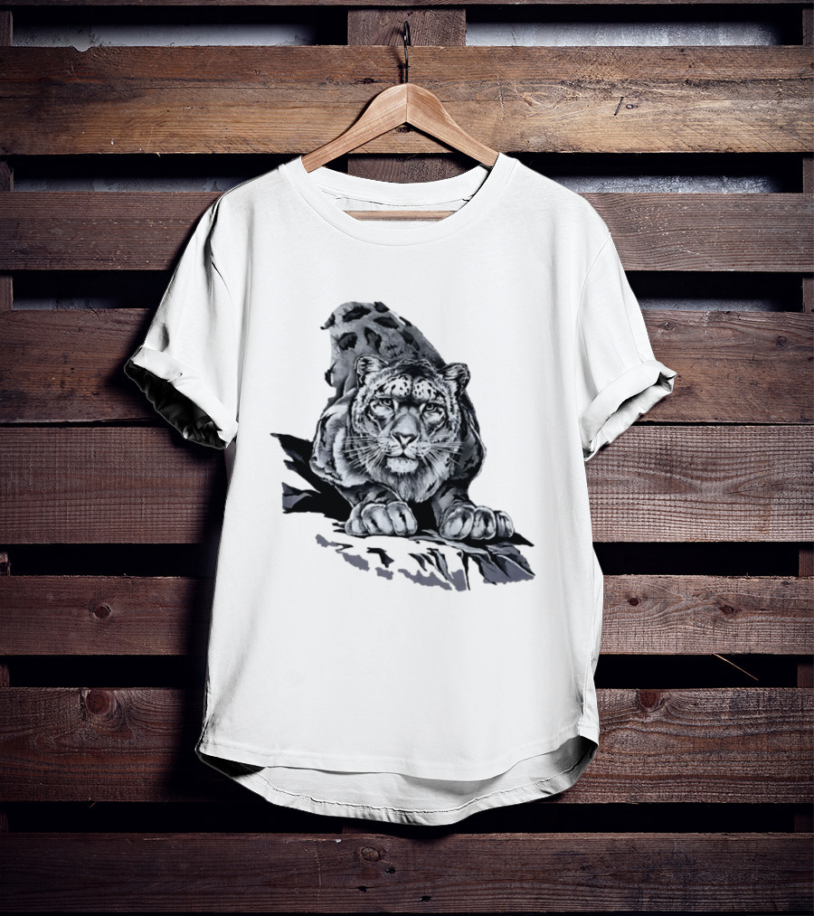 Snow Leopard Harlequin Nature Wildlife Majestic Predator T-Shirt