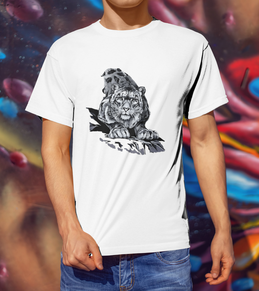 Snow Leopard Harlequin Nature Wildlife Majestic Predator T-Shirt