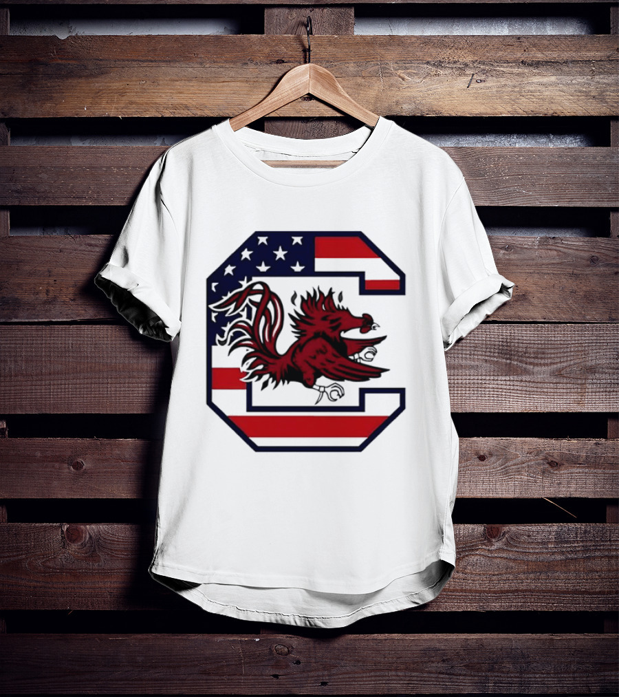 American Flag South Carolina Gamecocks C T-Shirt
