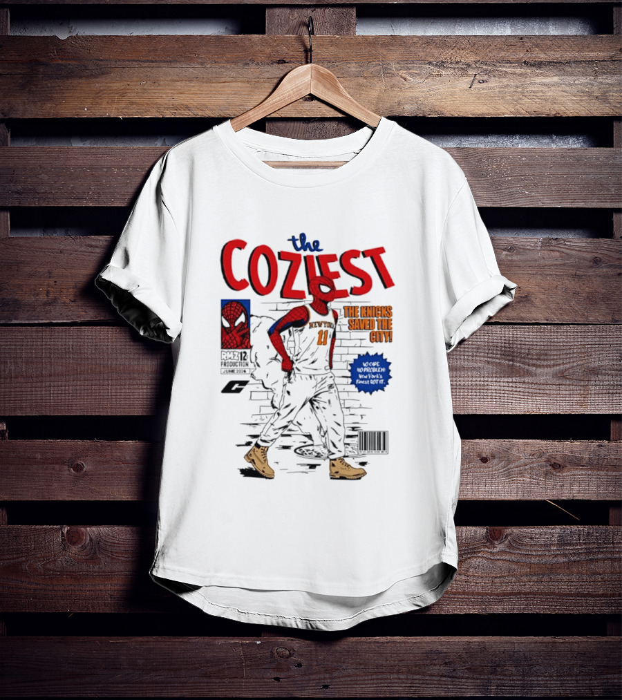 The Coziest Spider Man New York Knicks 01 The Knicks Saved The City No Cape No Problem T-Shirt