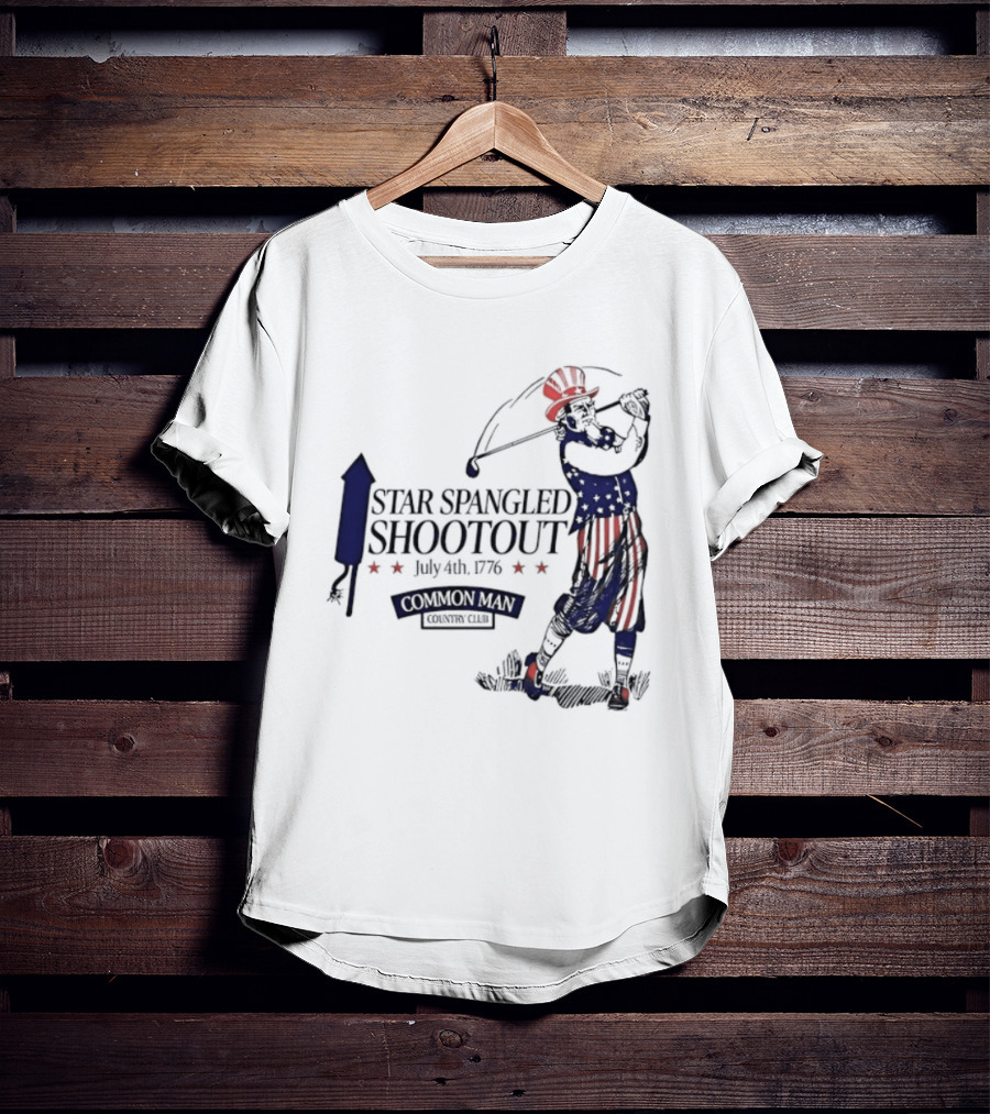 Star Spangled Shootout Common Man Country Club Patriotic Golfer T-Shirt