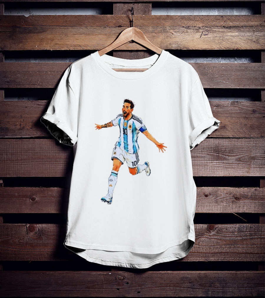 Steph Buru Lionel Messi Celebrating AFA 10 Argentina National Team Soccer T-Shirt