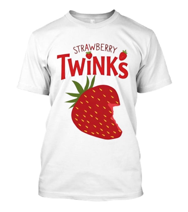 Strawberry Twinks Fruit Snack Pun Playful Bite T-Shirt