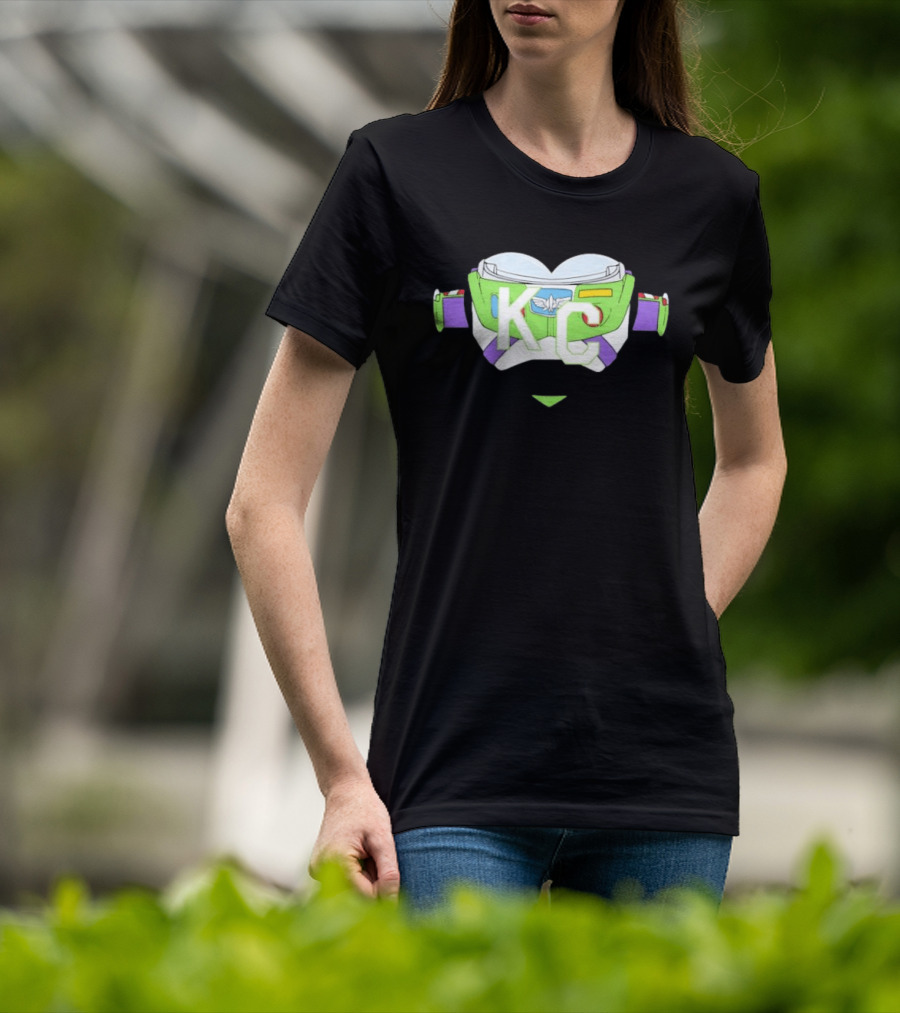 Buzz Lightyear KC Chiefs Heart Theme Fan Gear T-Shirt