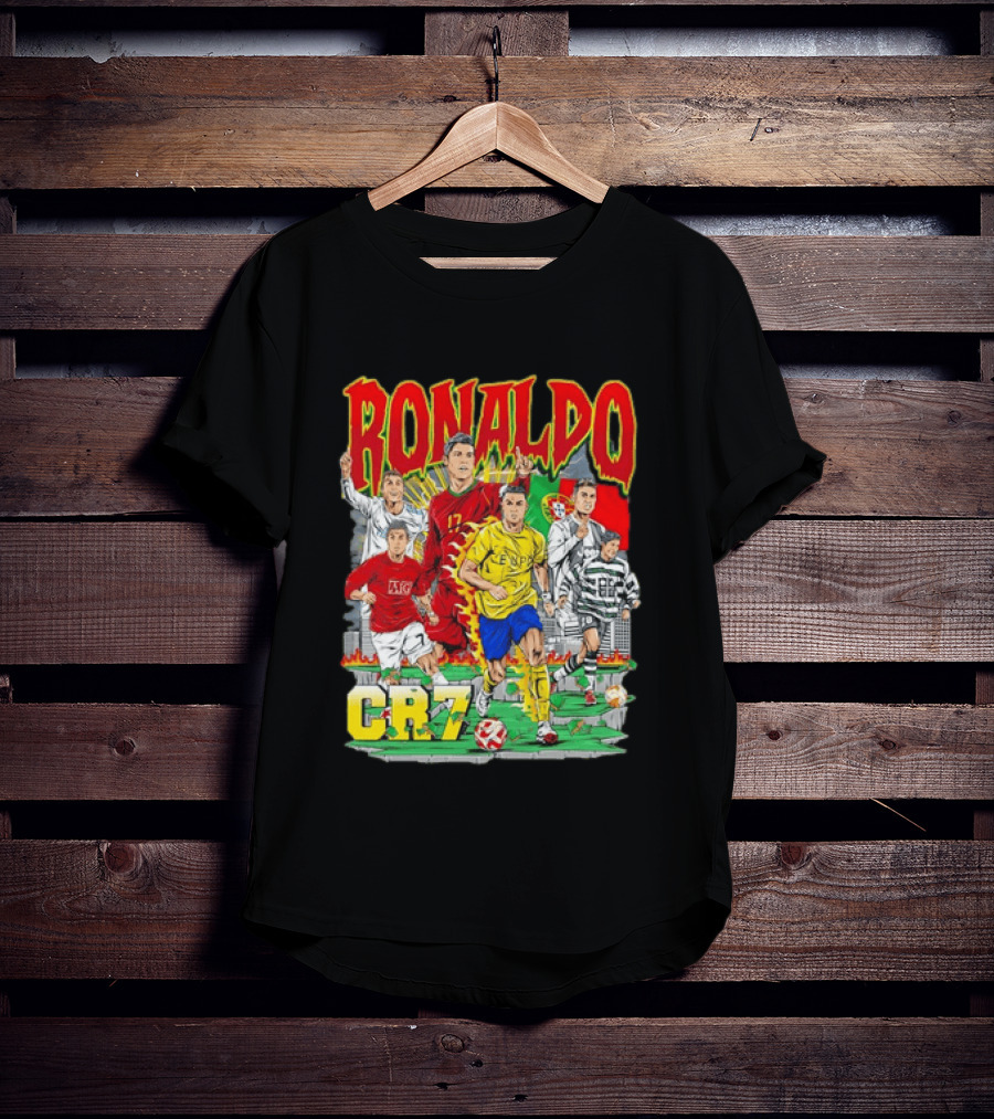 Ronaldo CR7 Football Icon In Action Sports Team Collection T-Shirt