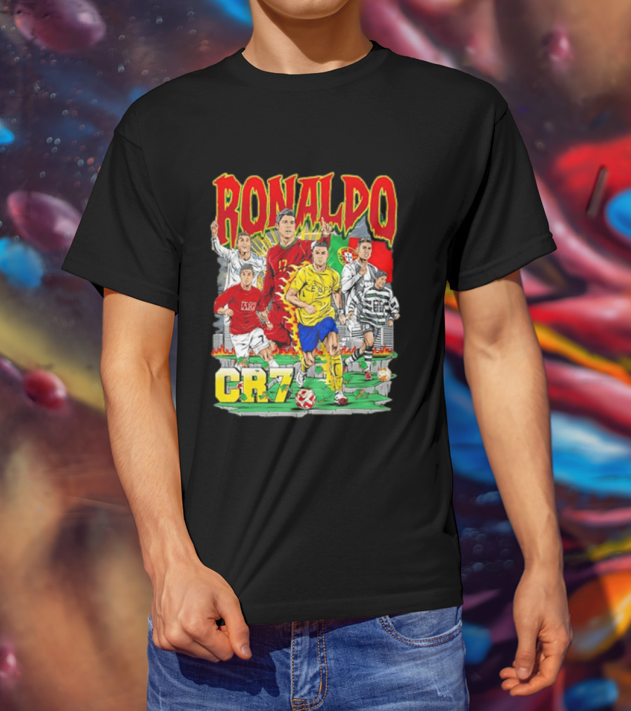 Ronaldo CR7 Football Icon In Action Sports Team Collection T-Shirt