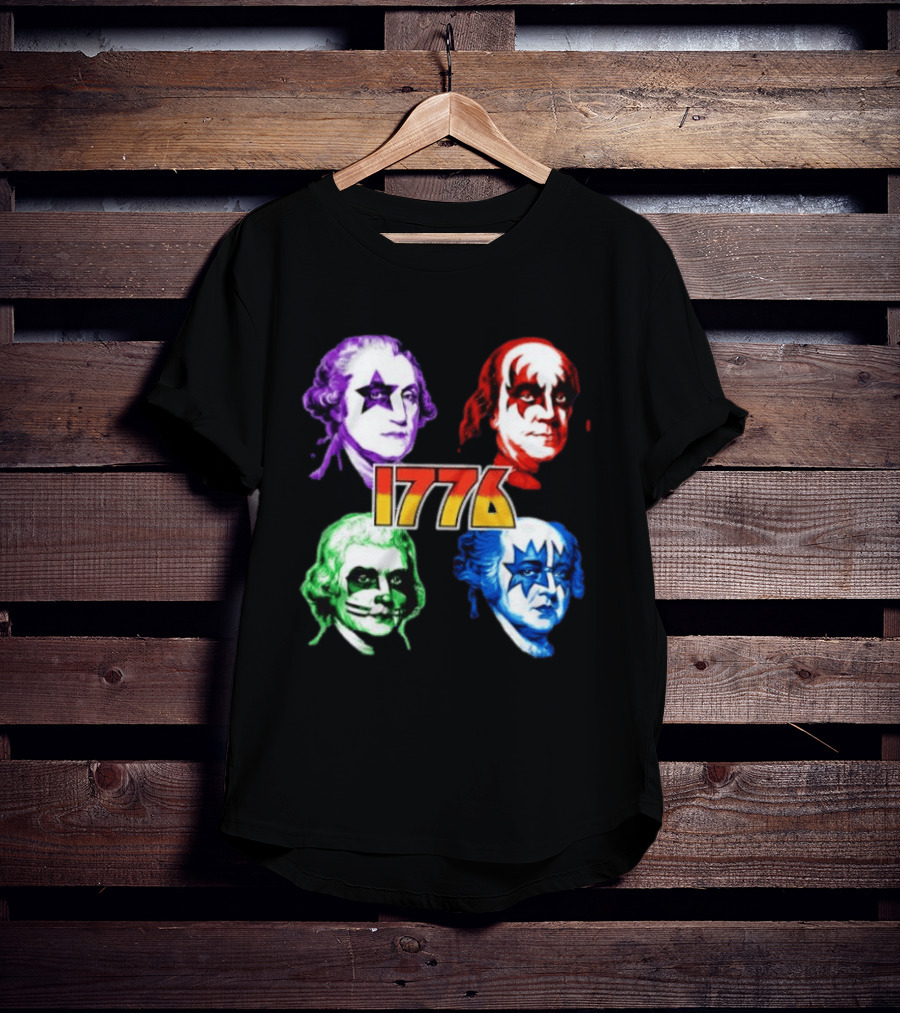 1776 Founding Fathers Rock Band George Washington Benjamin Franklin T-Shirt