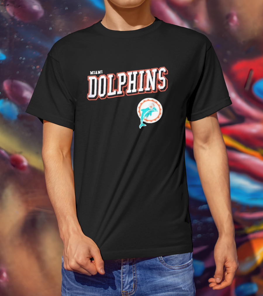 Miami Dolphins Black Retro Team T-Shirt