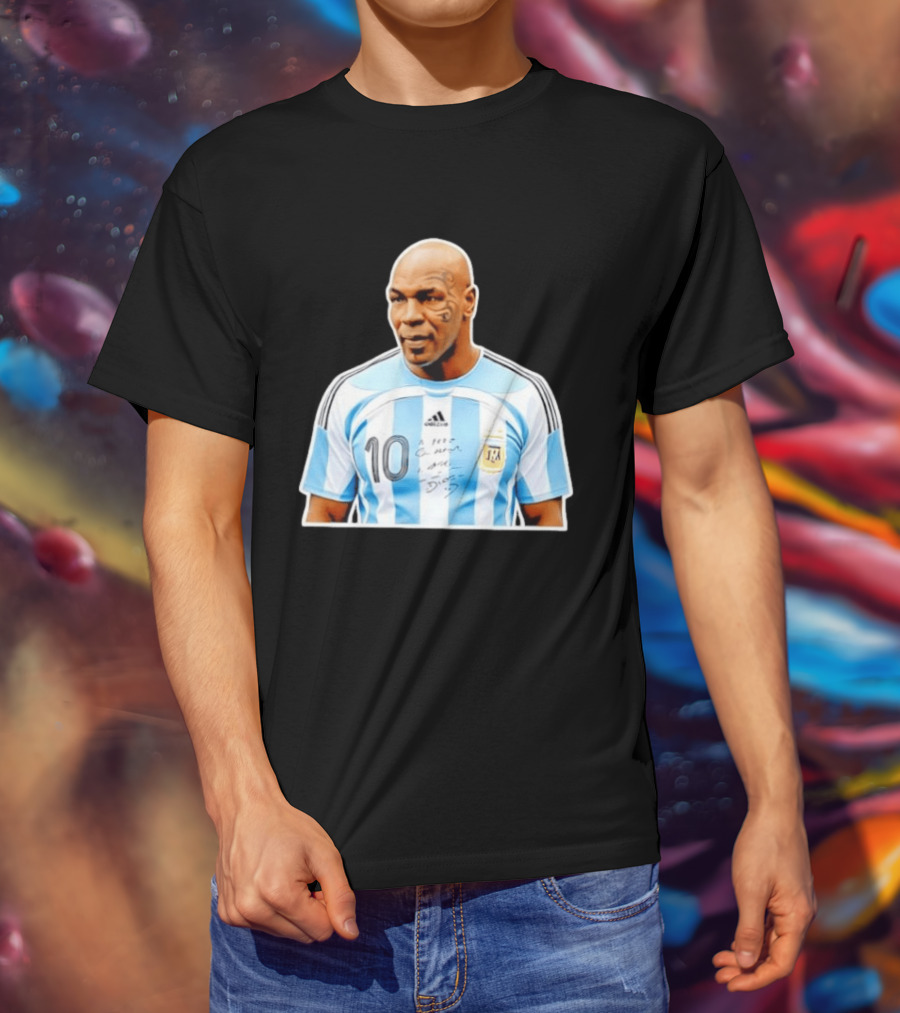 Mike Tyson Argentina National Football Team 10 A Dios Soccer Jersey T-Shirt