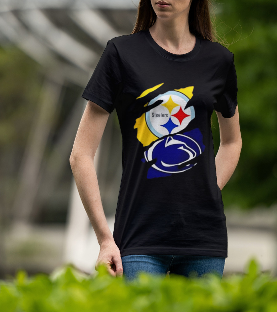 Pittsburgh Steelers Penn State Nittany Lions Team Tear T-Shirt