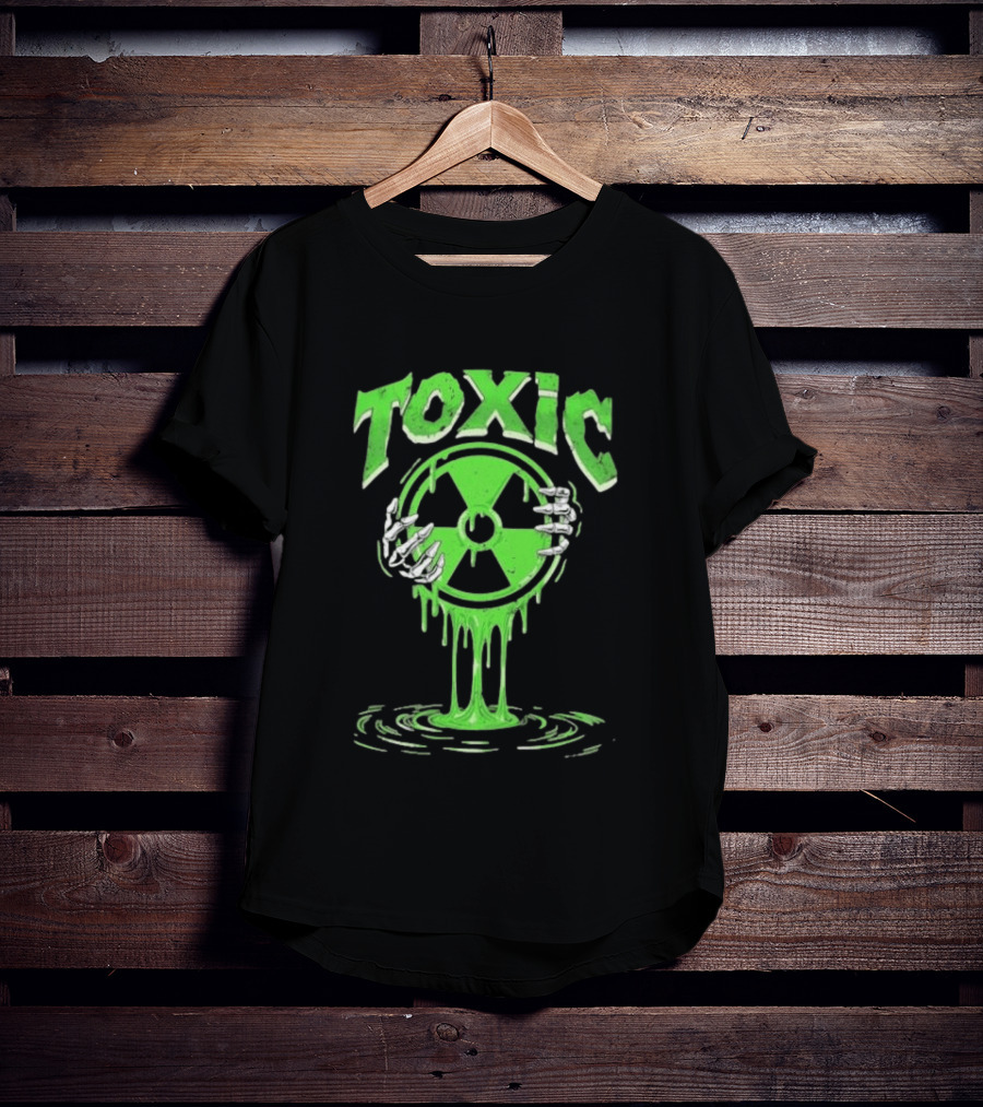 Toxic Radioactive Nuclear Hazard Slime Skeleton Hands T-Shirt