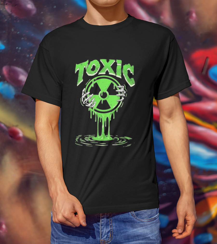 Toxic Radioactive Nuclear Hazard Slime Skeleton Hands T-Shirt
