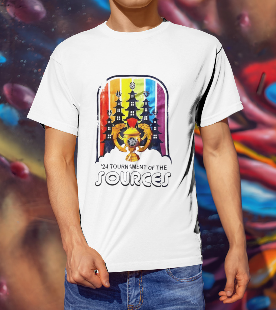 24 Tournament Of The Sources Trophy With Pagoda Silhouette And Rainbow T-Shirt