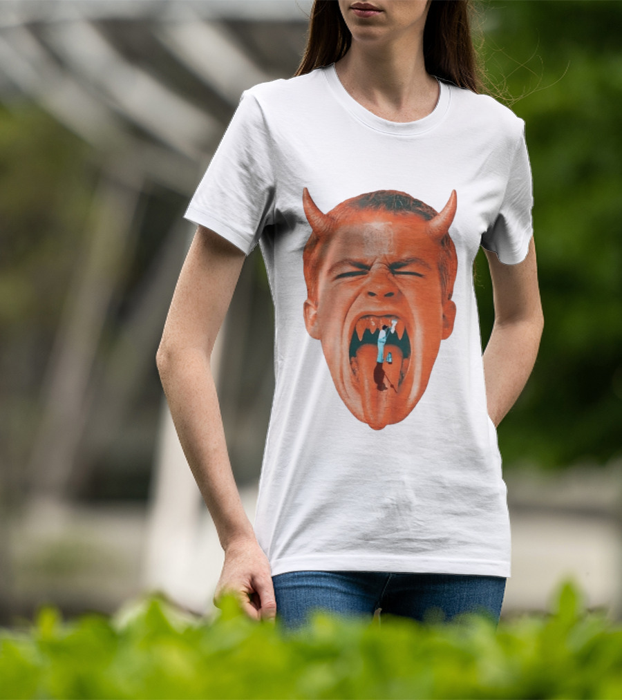 Cleaner Inside Devil Horned Head Yelling T-Shirt