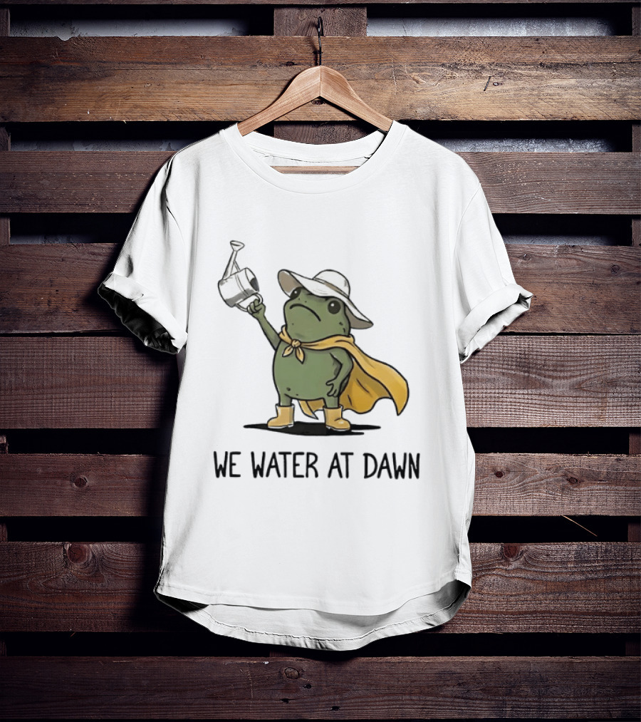 Frog We Water At Dawn Yellow Cape And Hat T-Shirt