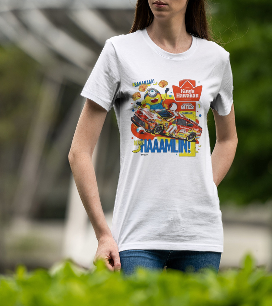 Minions Bananaa With Denny Hamlin King's Hawaiian Shake 'n Bites Racing 2026 T-Shirt