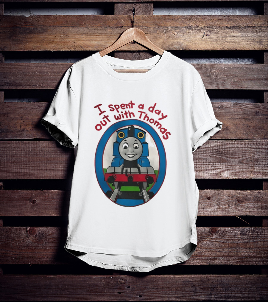 I Spent A Day Out With Thomas The Tank Engine Oval Frame T-Shirt