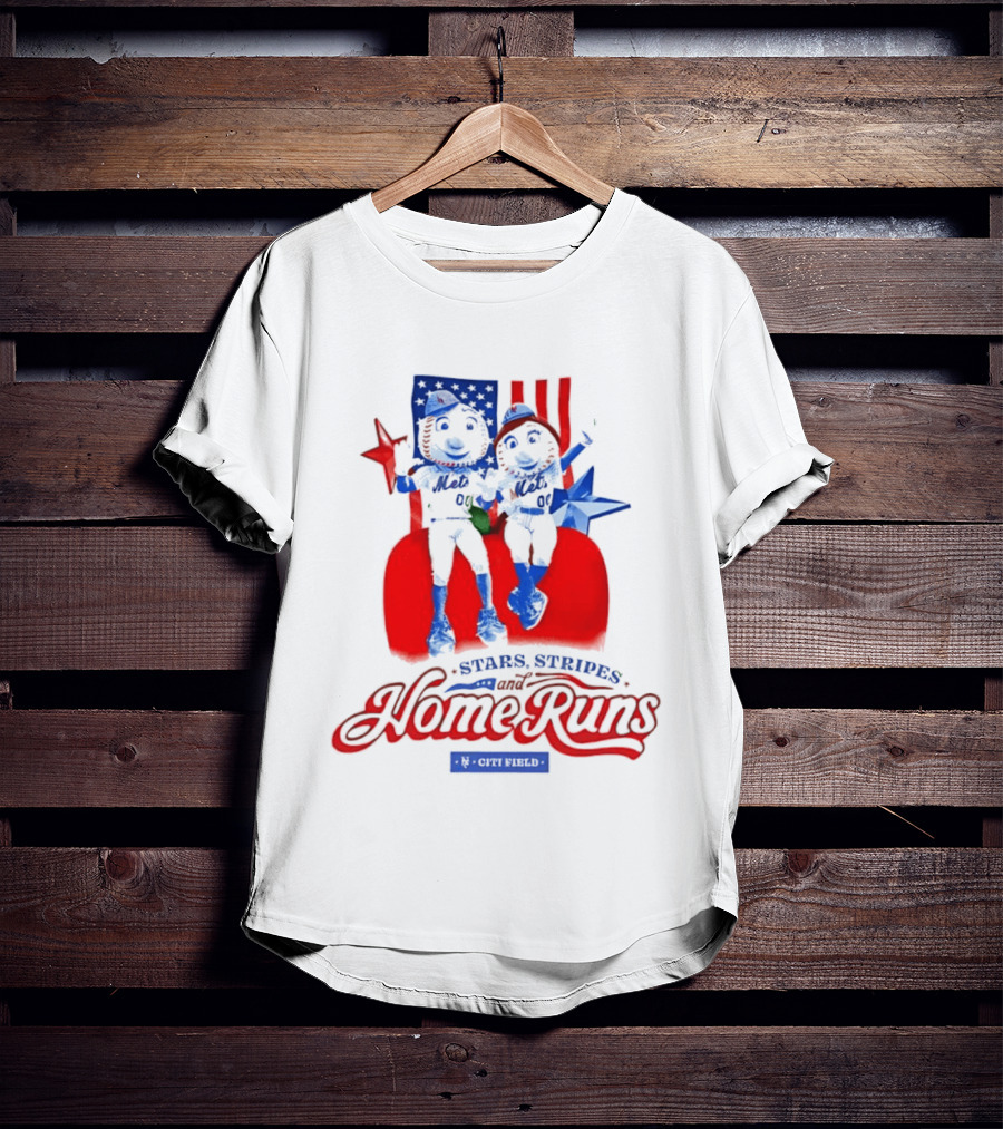New York Mets Stars Stripes Home Runs Mr Met America T-Shirt
