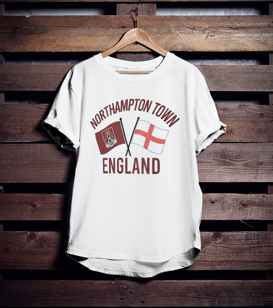 Northampton Town England Flag Red Cross Flag T-Shirt