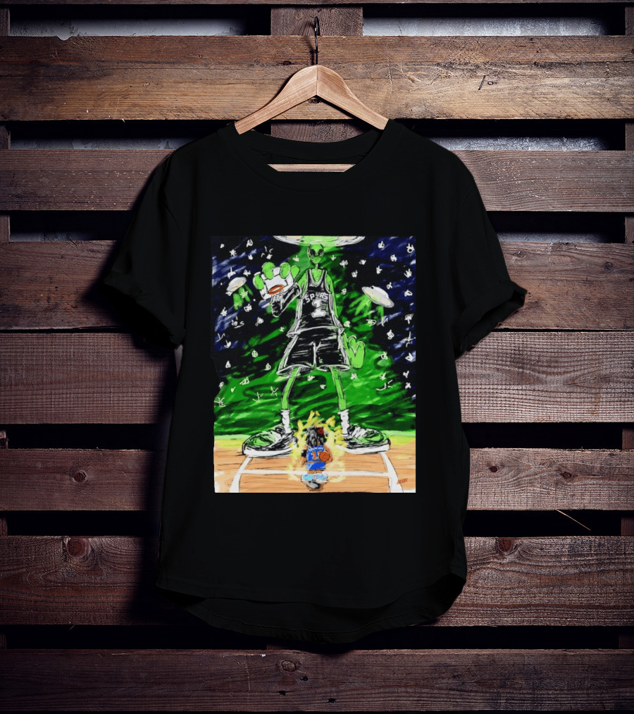 Victor Wembanyama Alien San Antonio Spurs Vs Jalen Brunson New York Knicks NBA Showdown T-Shirt