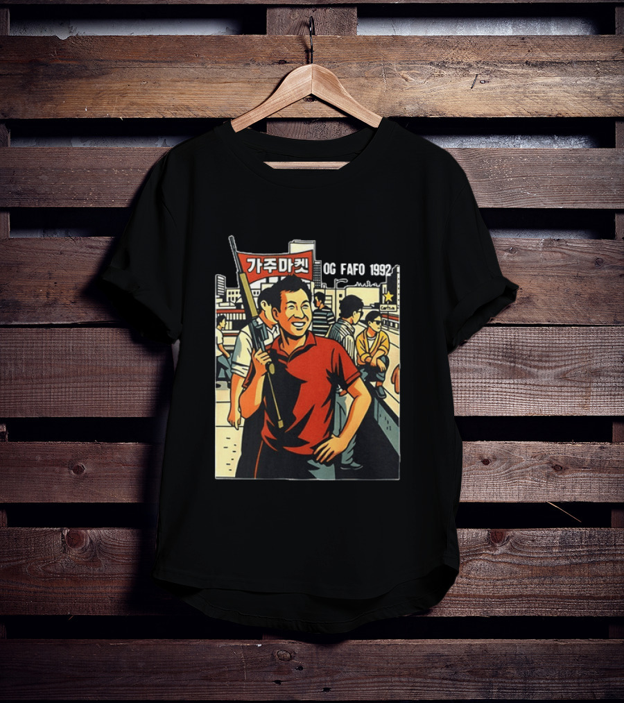 LA Riots 1992 Roof Korean Veterans Og Fafo T-Shirt