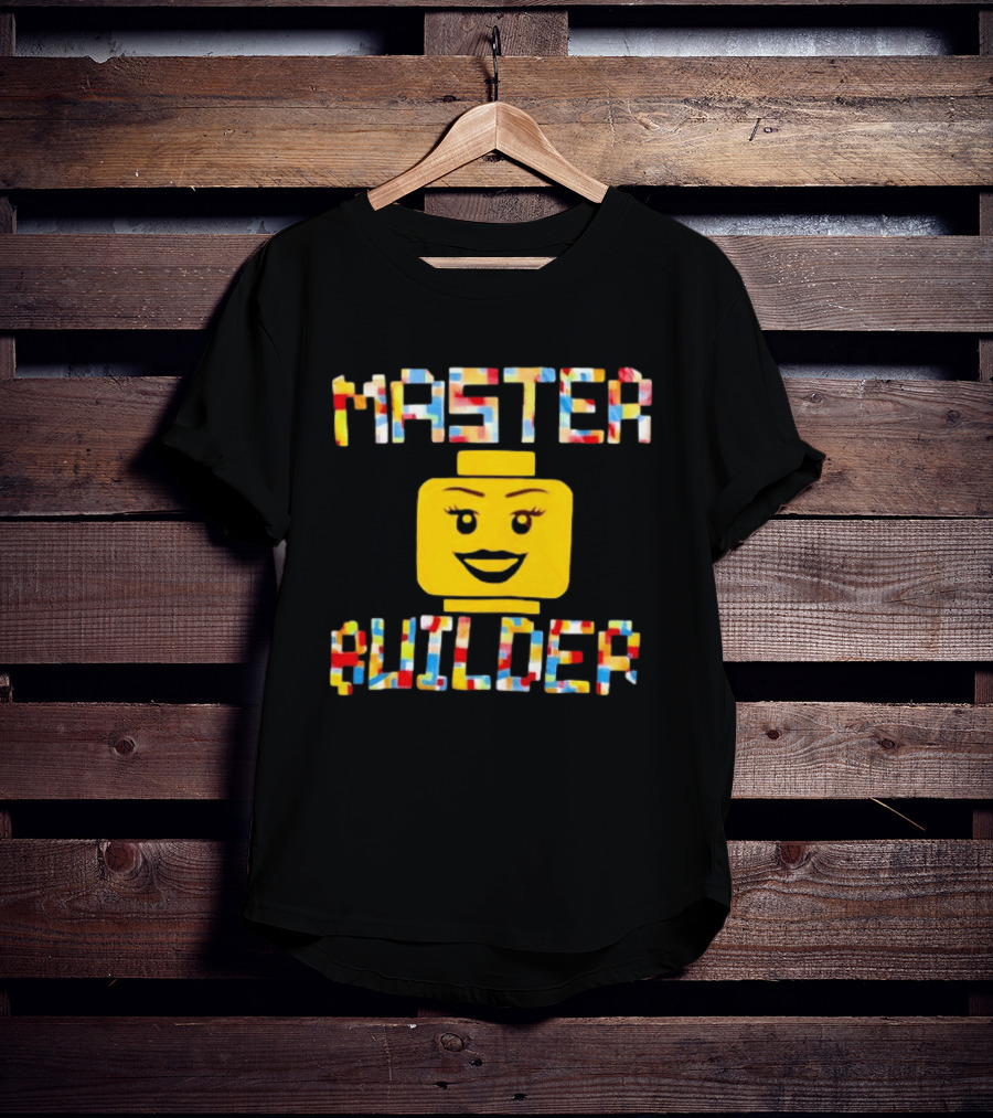 Master Builder Lego Minifigure Face Block Head T-Shirt