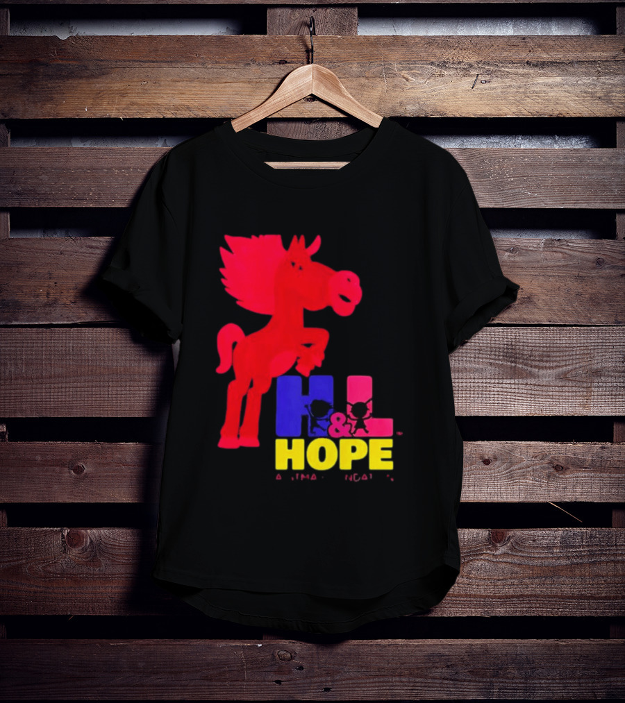 HL Hope GTMA Foundation Red Horse And Colorful Letters T-Shirt